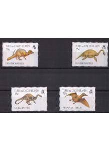 TURKS and CAICOS  francobolli serie completa dinosauri Yvert e Tellier 1050/03